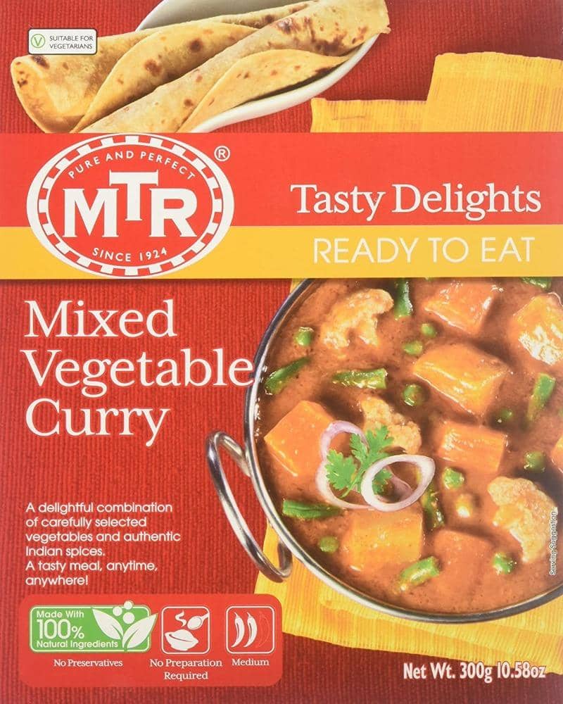 MTR Ready to Eat - Mixed Veg Curry indian meal, mixed veg curry, MTR, Mtr ready to eat, ready curry 