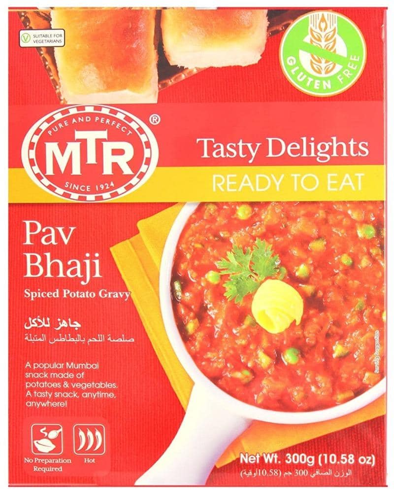 MTR Ready to Eat - Pav Bhaji curry, indian curry, indian meal, MTR, Mtr ready to eat, paneer, paneer butter masala, Paneer Makhani, paneer tikka masala, Pav bhaji, Shahi Paneer 