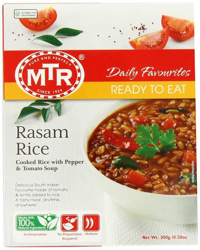 MTR Ready to Eat - Rasam Rice curry, dosa sambar, indian curry, indian meal, MTR, Mtr ready to eat, mtrmtr sambar, paneer, paneer butter masala, Paneer Makhani, paneer tikka masala, Pav bhaji, Rasam Rice, rice meals, sambar, sambar curry, sambar powder, Shahi Paneer 
